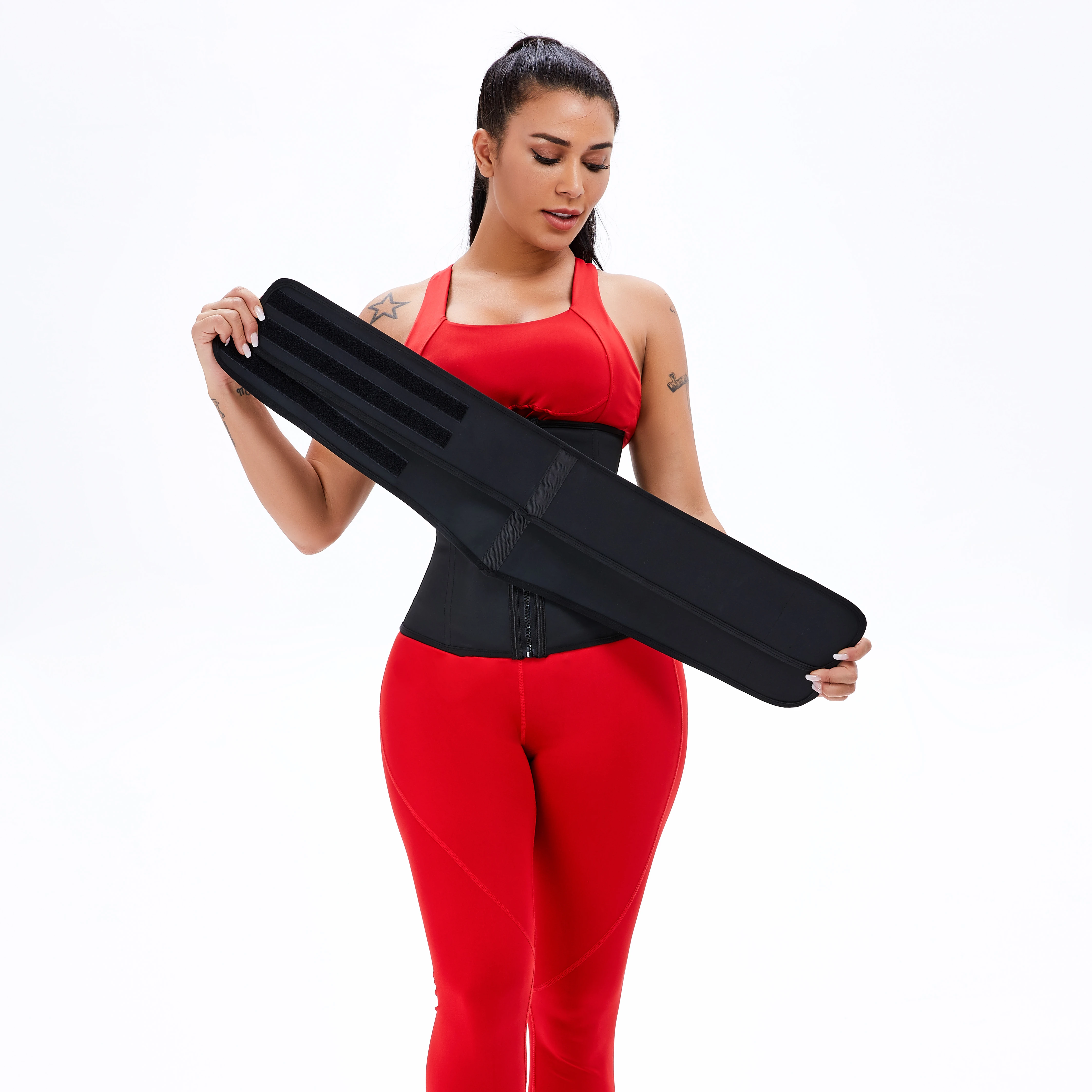 

Dropshipping Removable Slimming Belt Women Workout Lose Weight Tummy Control Waist Trimmer Shaper Latex Waist Trainer, As piture show