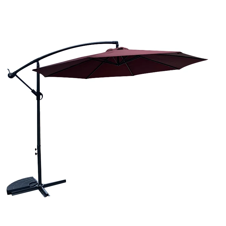 8 RIBS OFFSET PRINTING CANTILEVER POLYESTER UV PROTECTION OUTDOOR GARDEN TERRACE HANGING UMBRELLA