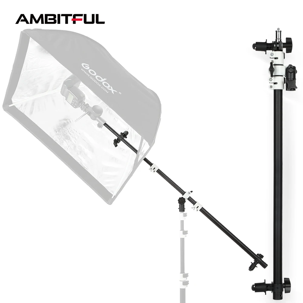 

AL-02 Pro Telescopic Holder Bracket Swivel Head Reflector Boom Arm Top Light with Sandbag for Speedlite Mini Flash