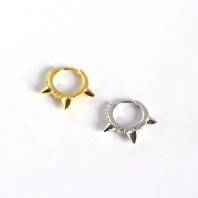

S925 Sterling Silver Earrings Punk style CZ Earrings 18K Gold Geometric Diamond Hoop Earrings For Women Jewelry, As picture ,many color