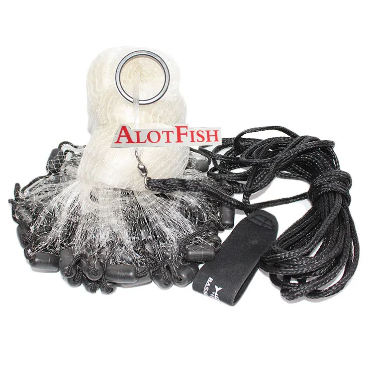 

Best Quality American Style 10ft Cast Net Drawstring Lead sinker fishing Nets, Clear or according to request