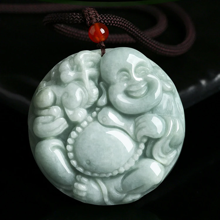 

Natural Burmese Jade Jade With Brave Buddha Maitreya Ice Jade Pendant Pendant Myanmar Jadeware Wholesale