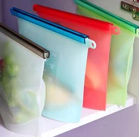 

Amazon Hot Sale Vacuum Fresh Fridge BPA Free Zip Lock Sandwich Ziplock Reusable Silicone Food Storage Bag