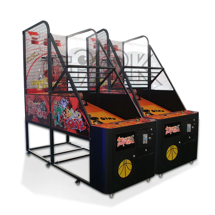 

Indoor Coin Operated Redemption Tickets Timing Arcade Basketball Machine For Children And Aldult, Black