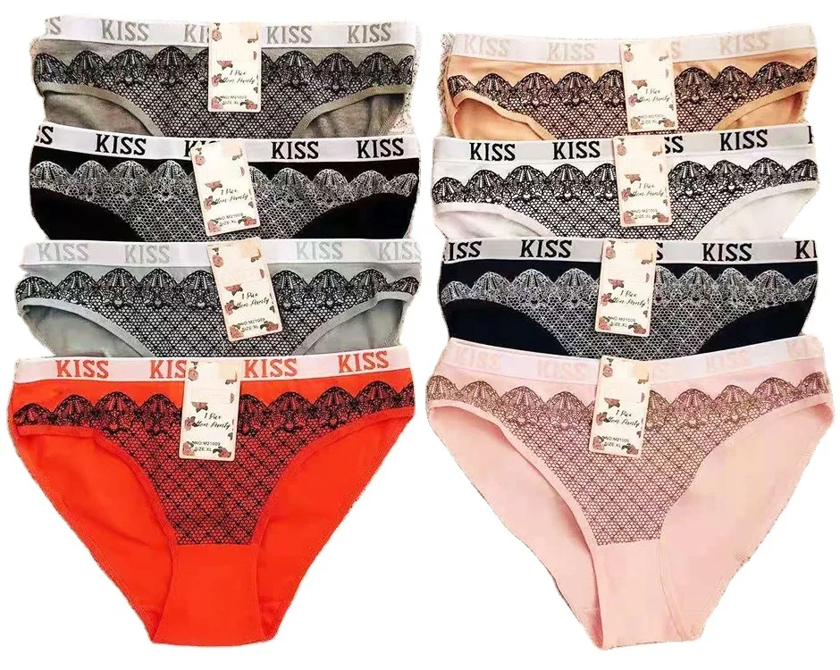 

New Style Hot Sale Briefs Sustainable Breathable Women Underwear Cotton Lace Ladie Panties, Mix color