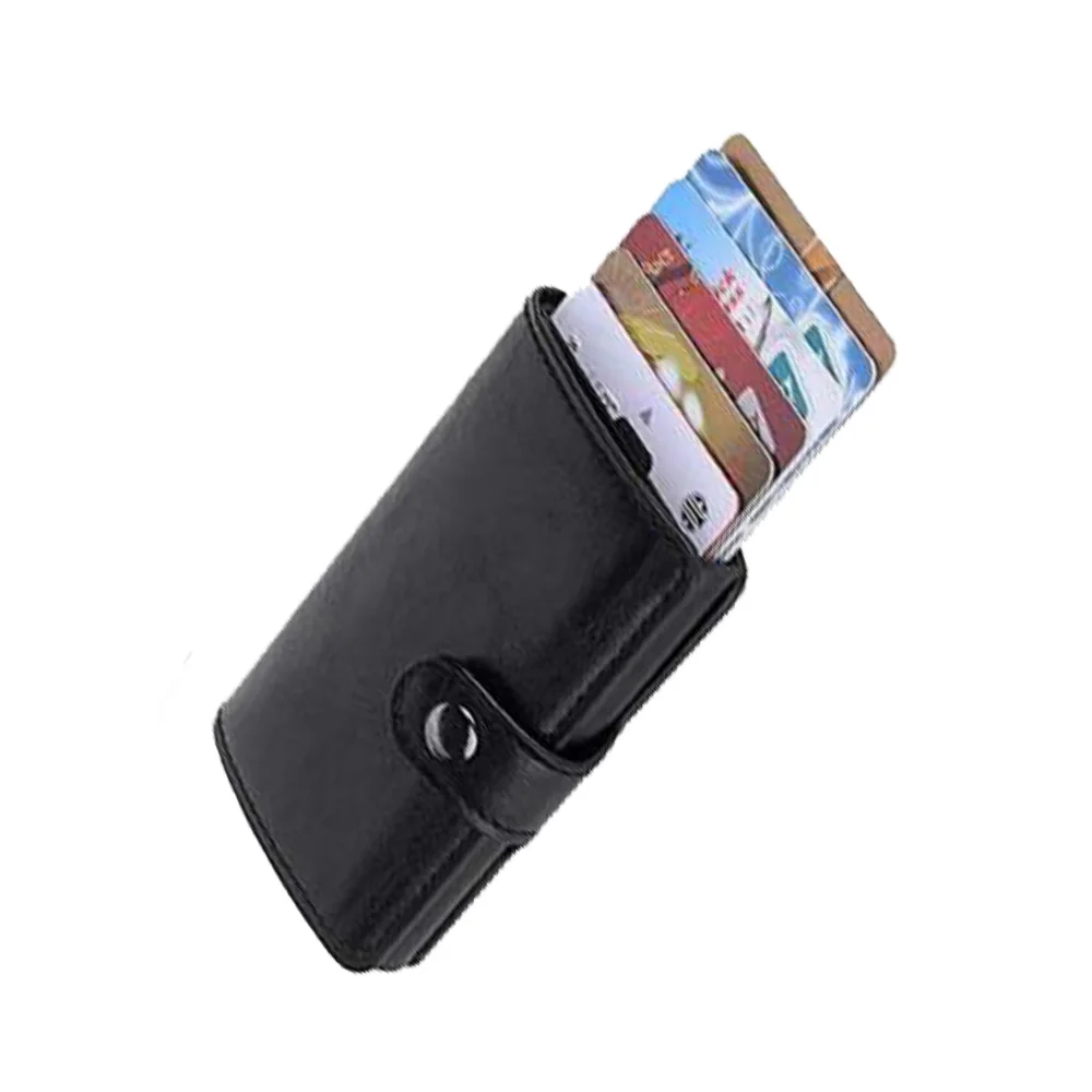

RFID Blocking Card Mini Bifold Men Slim Wallet with Aluminum POP Up Case, Any color