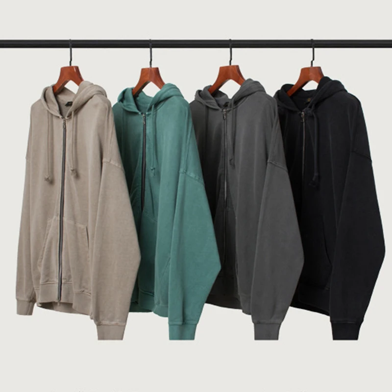 

high quality sports blank full zip up custom logo washable cotton plain oversized men hoodies, Khaki/green/blue/black/dark gray/red/yellow/gray/white