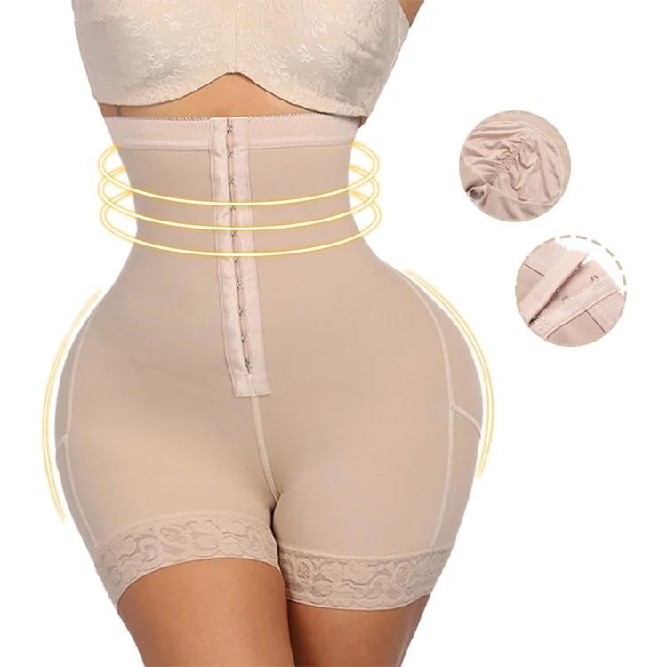 

Women High Quality tummy control panty shaper underwear butt lifter with high waist trainer shapewear, Nude, black