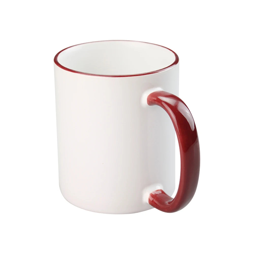 

Top Grade Wholesale 11oz Sublimation Custom Logo Rim and Handle Color Sublimation Mug Colorful Ceramic Coffee Mug