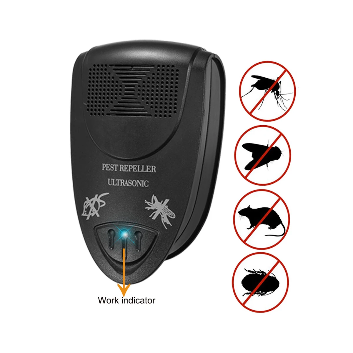 

2020 Hot Sale Electronic Ultrasonic Pest Repellent For Mosquito cockroach spider mouse fly And Other Small Rodents, White,black