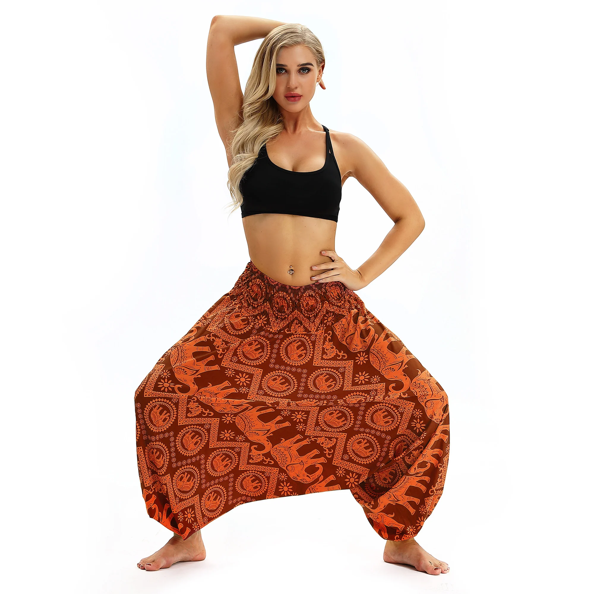 

ladies thai Harem baggy gym cargo pant wholesale indian silk Casual sweat harem-pants, Customized color