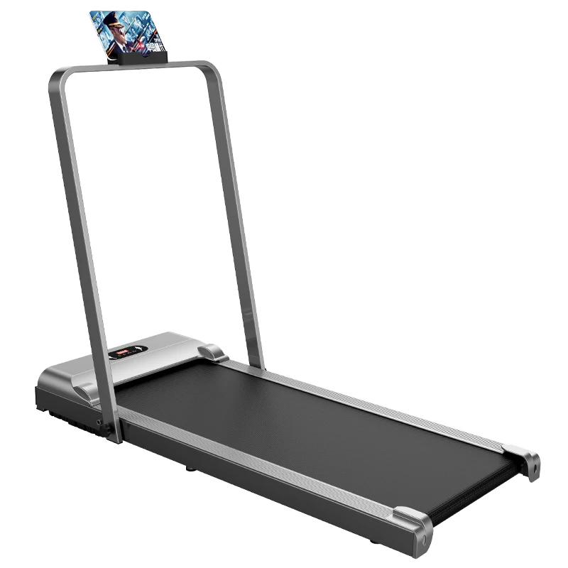

Treadmill Portable Foldable Mini Noise Reduction Treadmills With Holder High Performance Music-Playable The Treadmill, Silver grey/pink