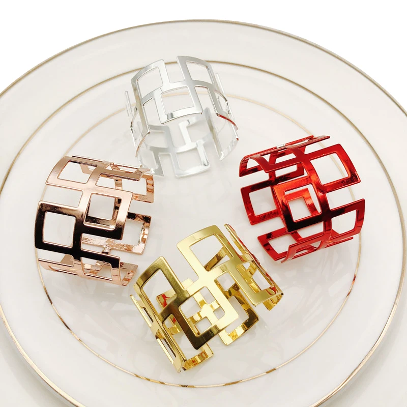 Christmas color circle shape zinc alloy handmade napkin ring use to be Western restaurant