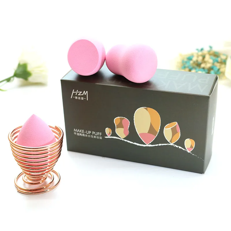 

HZM Shenzhen Cosmetics Supplier Custom Logo Wholesale non latex washable face foundation beauty microfiber makeup sponge puff, Customized