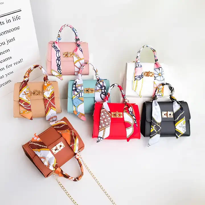 

Y11151 small fancy fashion wholesale branded handbags bags for ladies female purses with scarf