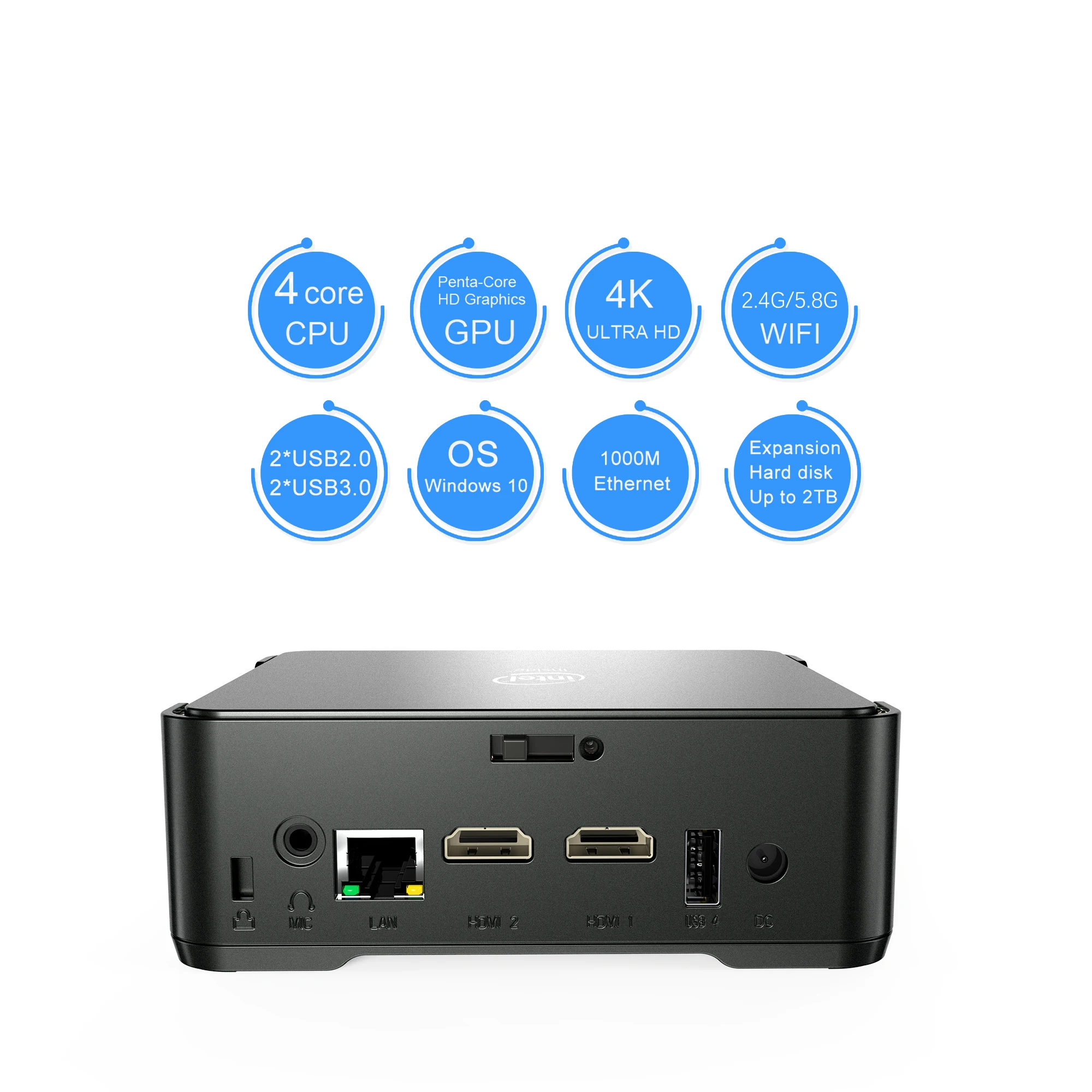 

New arrive Win 10 Intel MINI PC GK3V Intel Core 128GB ROM 8GB RAM Quad Core Intel Gemini Lake J4105 portable mini pc