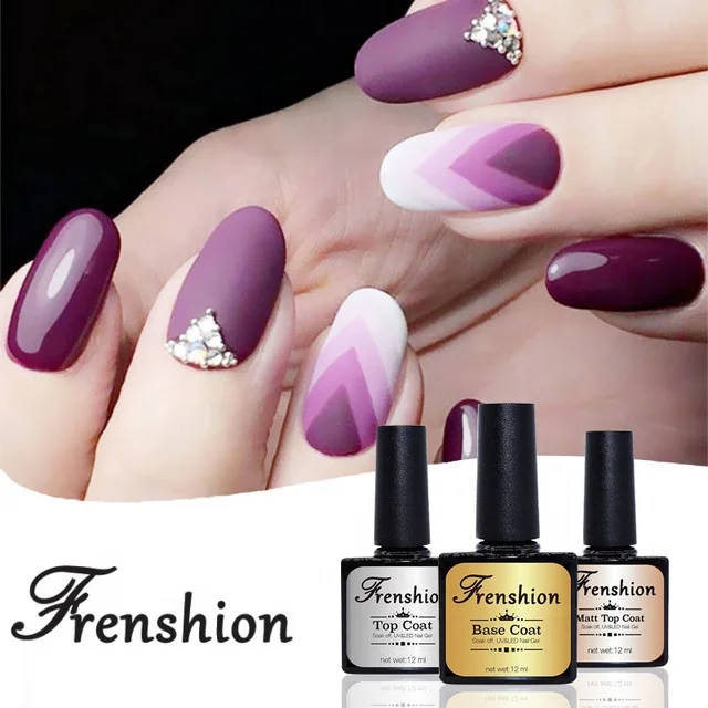 

Frenshion Free Sample Clear Base Coat Top Coat Gel Nail Polish Private Label Super Shining No Wipe Top Coat Uv Gel