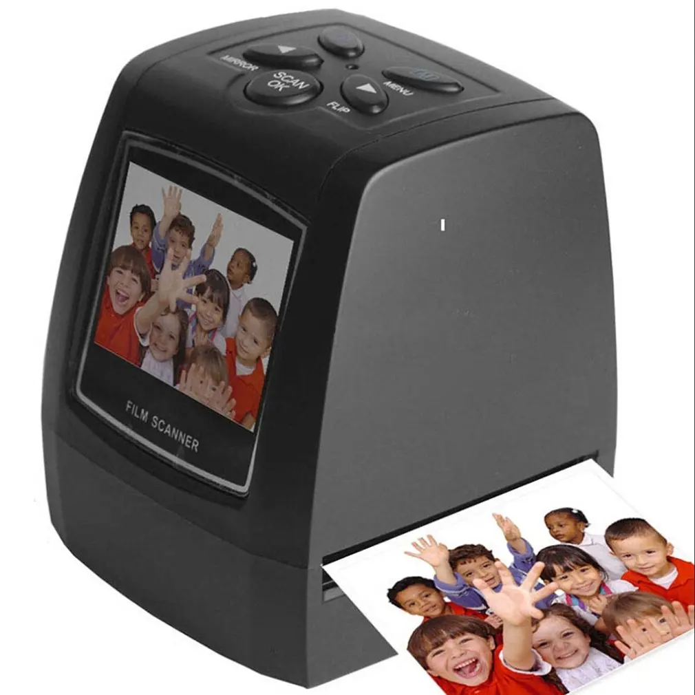 

Black USB2.0 LED Film Scanner Support Chinese English French German Italian Spanish Japanese