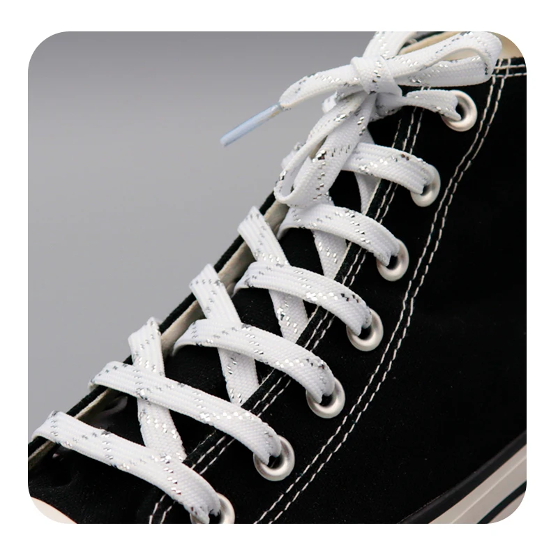 

Coolstring Shoes Accessories Wholesale Shoelace Customized Support metal wire Metallic Yarn Fashion Flat shoelaces