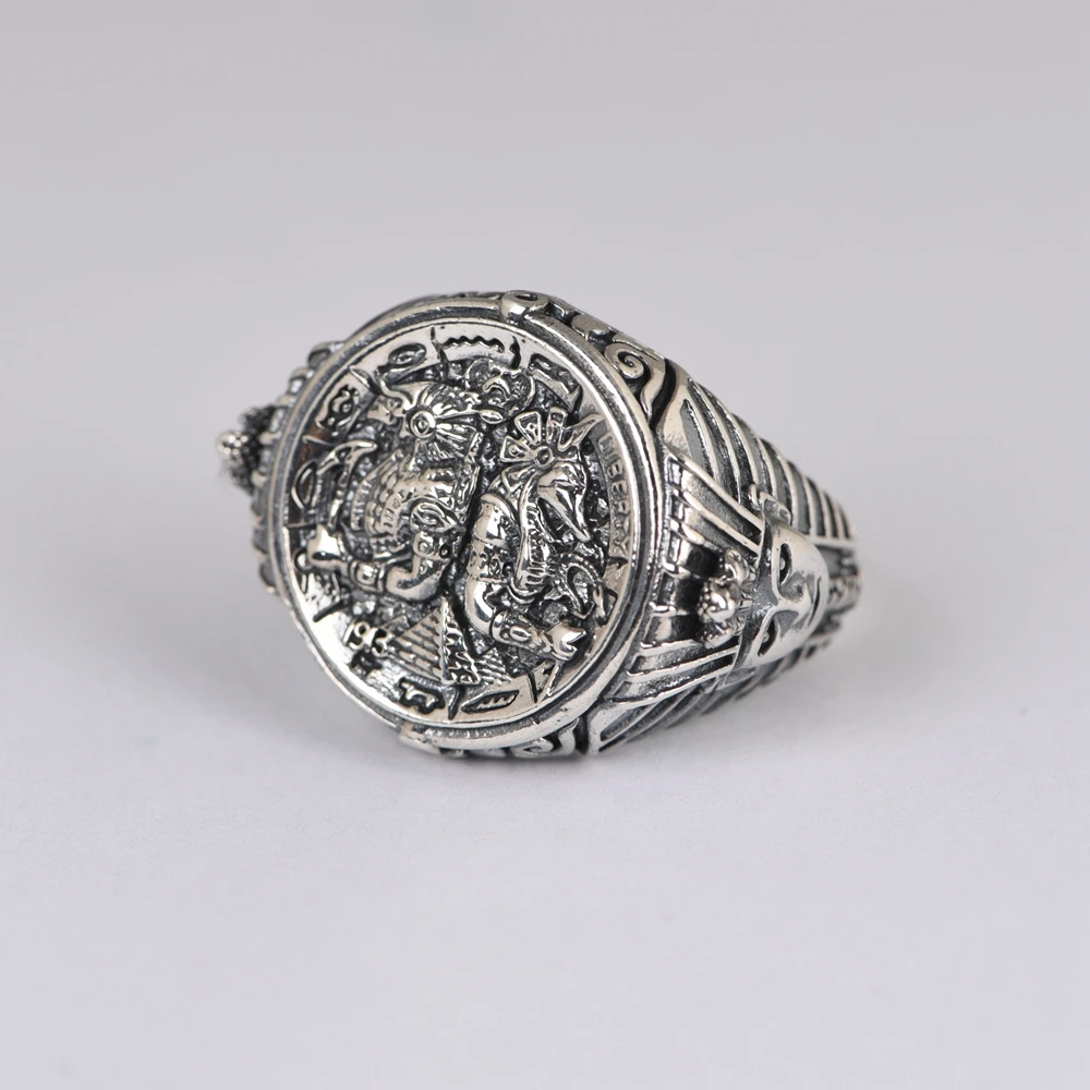 

100% Real 925 Sterling Silver Wild Child High quality silver rings for men Opening adjustable