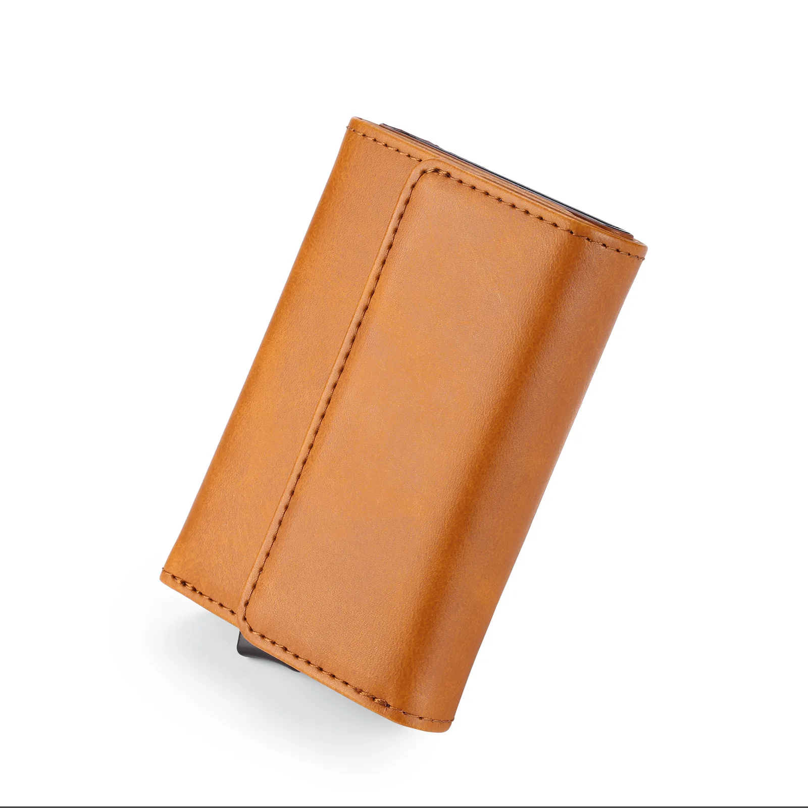 

Minimalist Wallet for Men - Credit Card Holder RFID Mens Wallets Money Clip Removable Aluminum Leather Case, Yellow, red, light gray, blue, black, brown