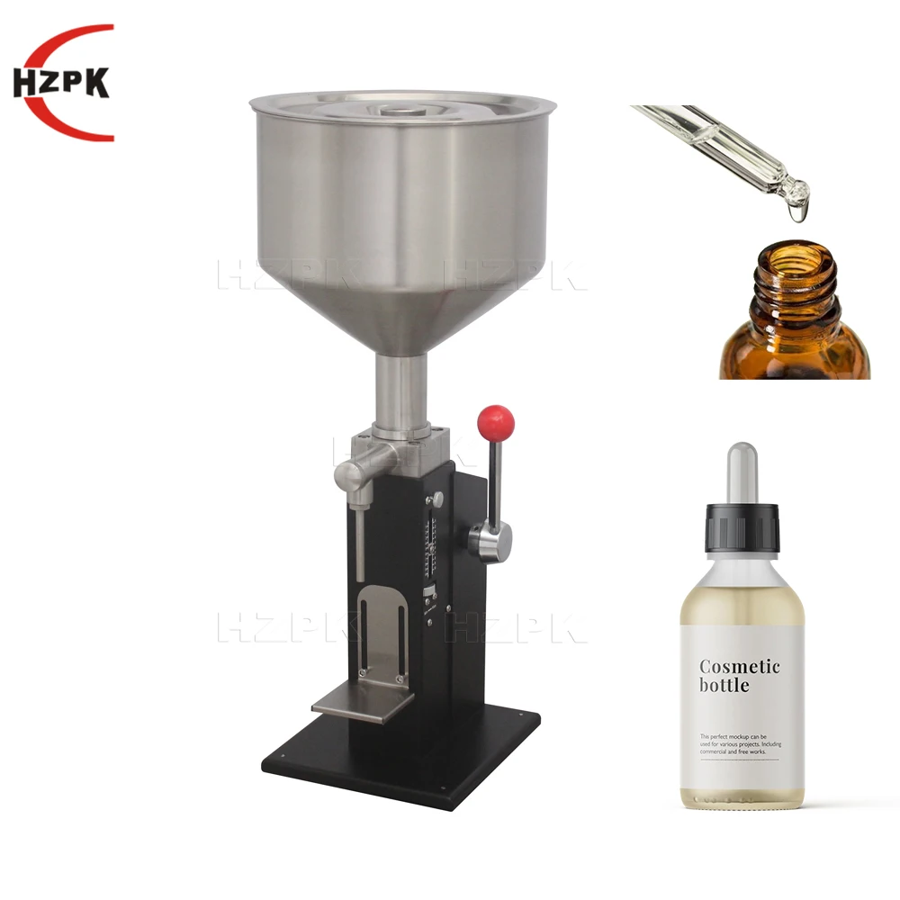 

hzpk A03 manual small volume essential oil bottle cosmetics lotion cream jar paste liquid filling machine 50ml
