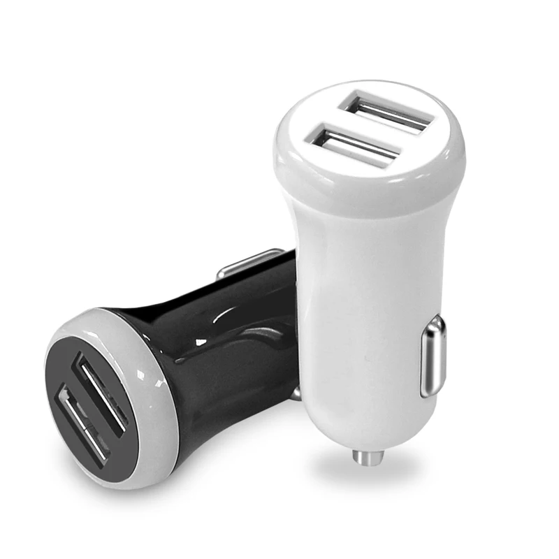 

5V3A dual USB A metal LED mini compact car charger bulk cheap meet CE standard bulk cheap custom logo