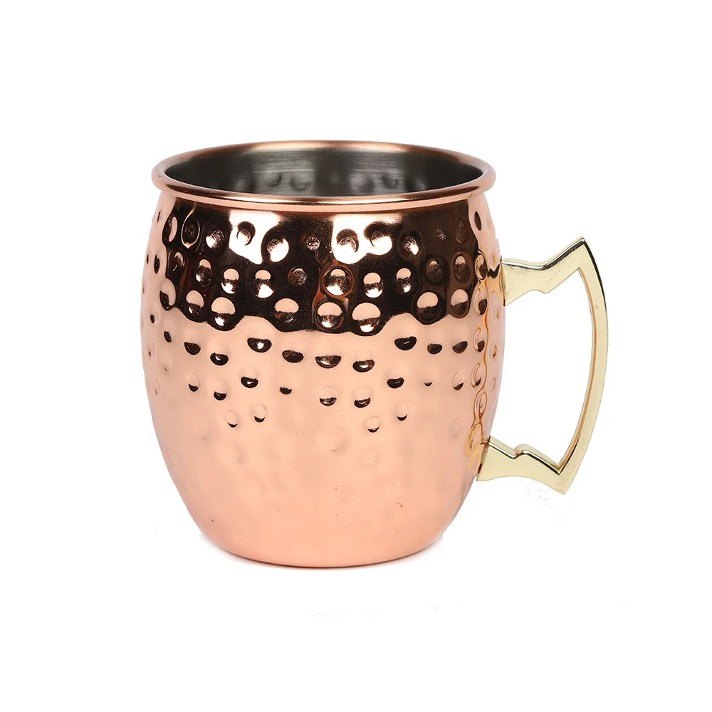 

530ML Cooper Plated Stainless Steel MOSCOW Mule Mug Copper Cups Beer Drinks, Copper plated, customized color is available