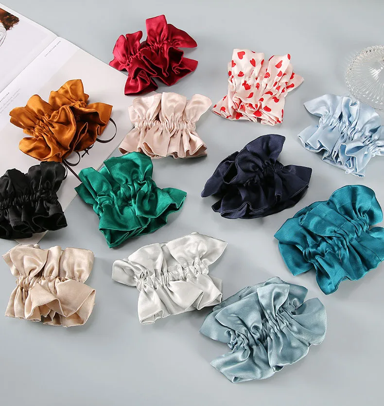 

Wholesale Ladies Solid Colors Mulberry Silk Hair Bands Plain Natural Silk Hair Ties Scrunchies Hairband