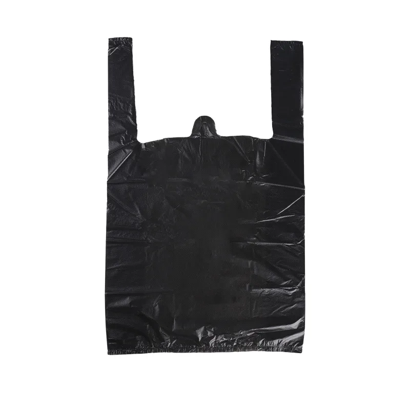 

MU Hot Sale Size Black Biodegradable Supermarket t Shirt Plastic Shopping Bag