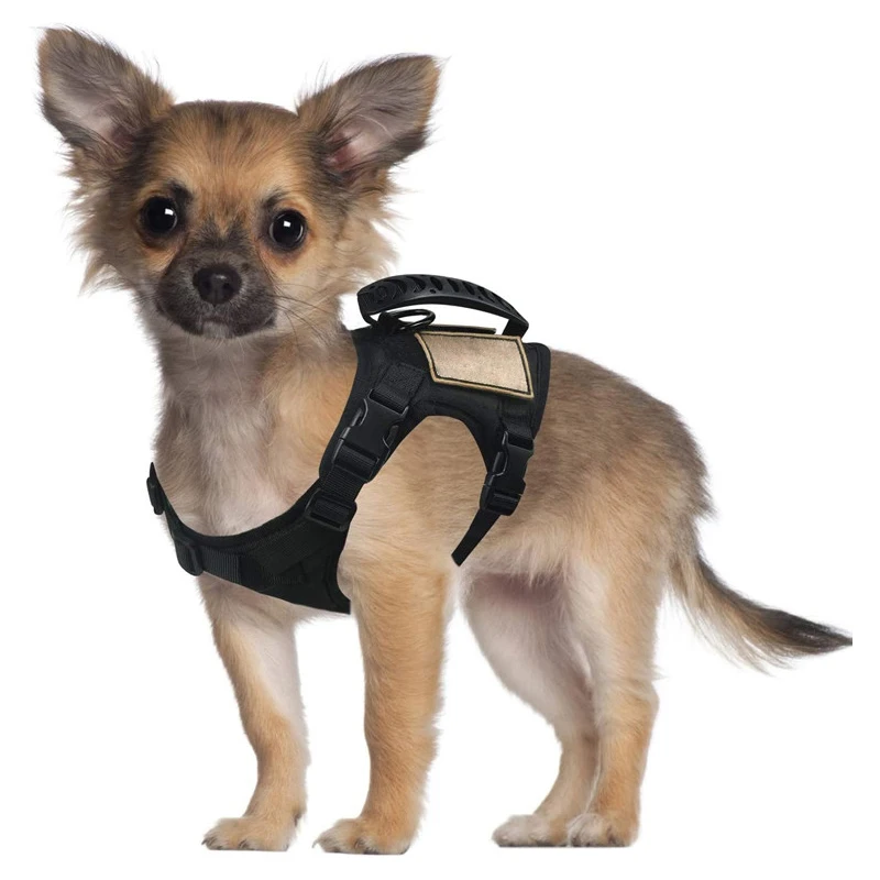 

Small Pet cat dog Military vest Adjustable Tactical Heavy Duty Pet training Small Dog Harness Wholesale, Picture shows