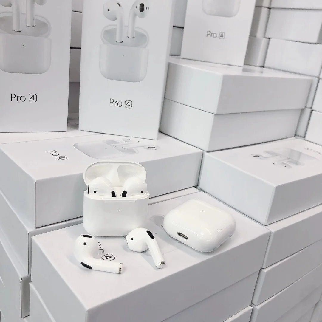 

Dropshipping sales high quality Super Mini Air Pro 4 Pro4 TWS Wireless earbuds manufacturing price earphones pro 4, White