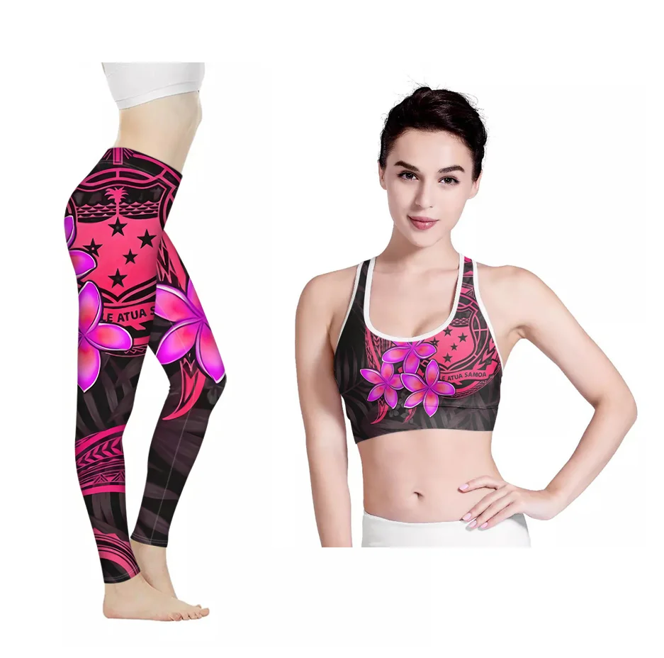 

Gym Sports Wear Girls American Samoa Athletic Workout Suit Fitness Yoga Wear Sport Clothing Yoga Sets Polynesian Tribal Yoga Set