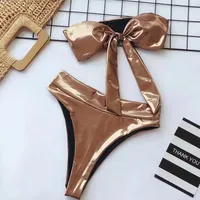 

2019 new hot gold high waist swimsuit,top+panty bikini sets