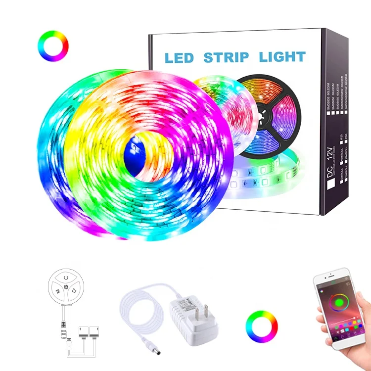 LED Strip Light RGB 5050 Bluetooth LED Light Strip LED Lights for room bar tv LED Strip ribbon Tape 12V 5M Backlight