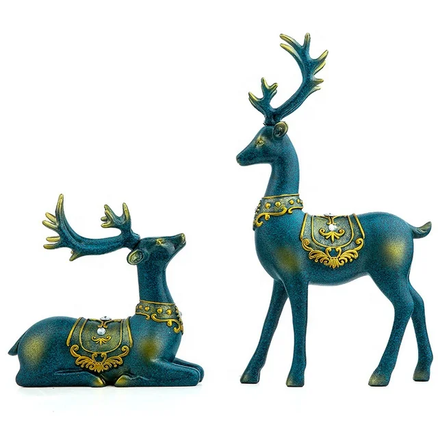 

resin decoration crafts bronze handmade deer poly resin figurine for home decor, Gold