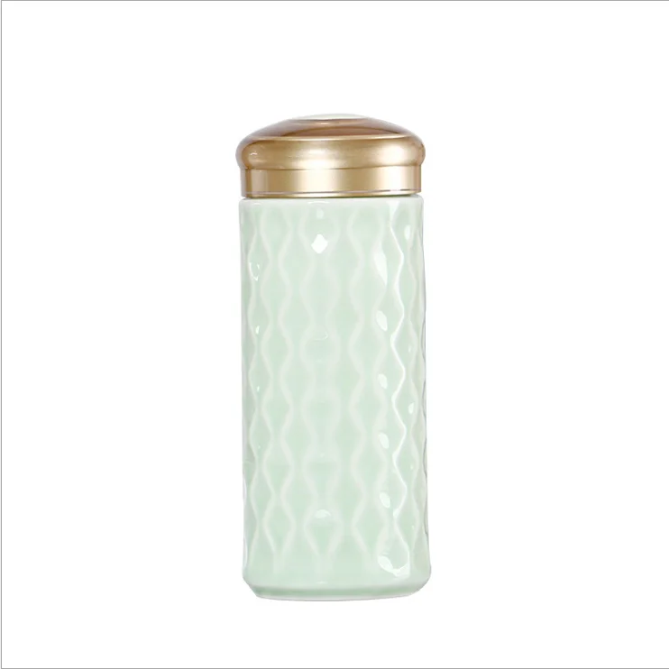 

New Customized LOGO Creative Advertising Promotional Dual walls Ceramic Bottle, Customized color