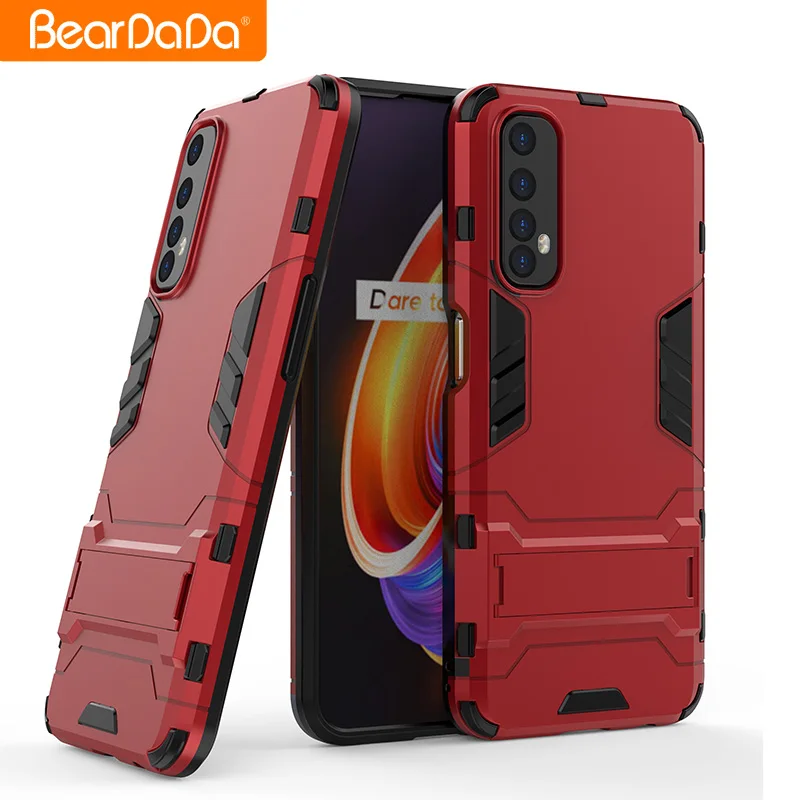 

2 in 1 TPU PC Kickstand Armor Phone Case Cover For OPPO Realme 7 Realme 6 Pro Realme 5