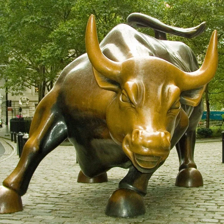 garden cast bronze life size bull statue