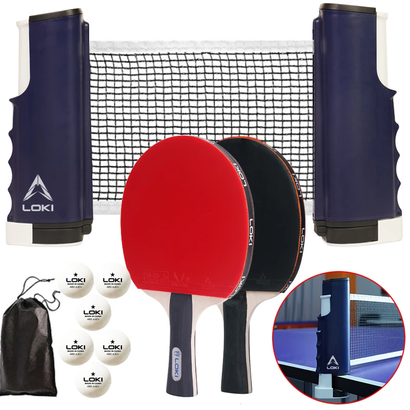 

Loki 2024 Upgrade ping pong paddle set of table tennis racket professional custom pure wood portable table tennis set