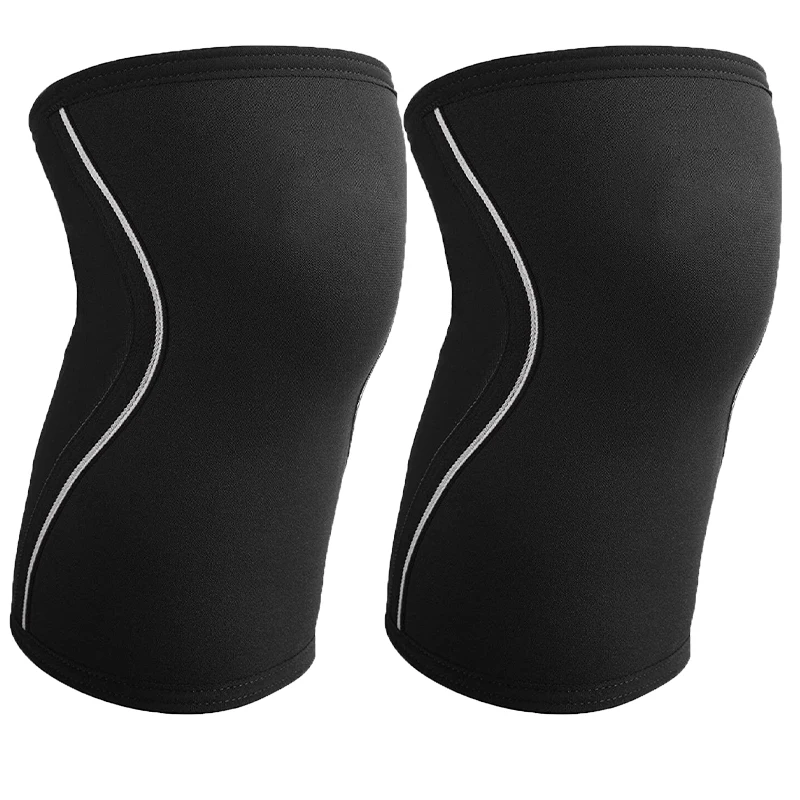 

KS-906-1# Upgrade SCR 5mm Or 7mm Knee Sleeve Support Compression Non-slip Silicone Knee Sleeves 7mm Neoprene For Powerlifting, Black