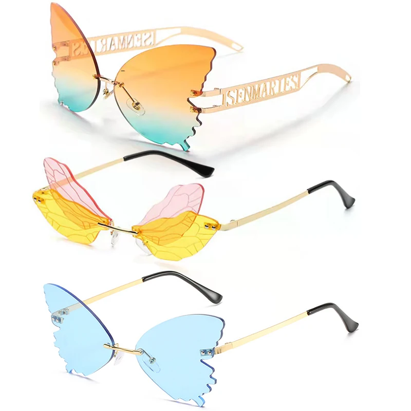 

2021 Animals Rimless Fashion Lovely Hot Sale Sun Glasses Sunglasses Wholesale Designer Frameless Sunglasses For Women, 19colors