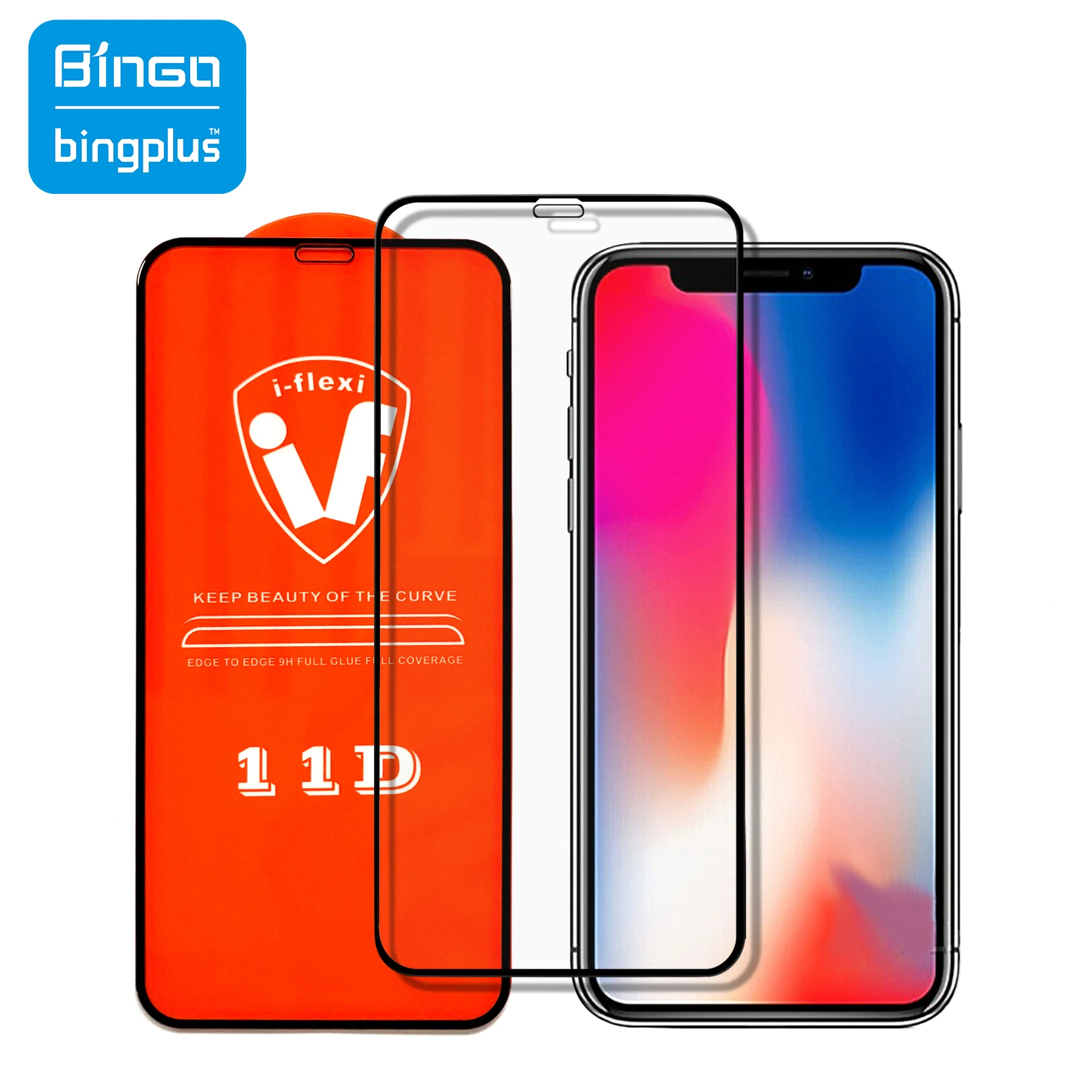 new arrival hotsale 11D silk print tempered glass screen protector for iphone 11