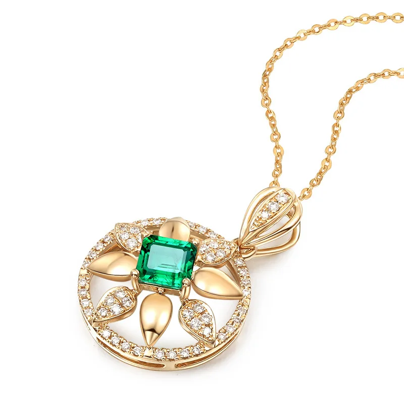 

ferris wheel Emerald diamond Ruby tourmaline gemstone Charm Pendant silvery Necklace Jewelry Women's 925 Sterling Silver, Silver color