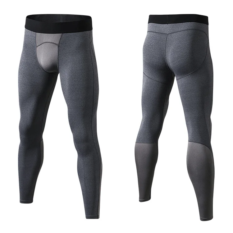 

Men's PRO track Tight training fitness running Mesh stitching quick-drying stretch pants, Customized colors