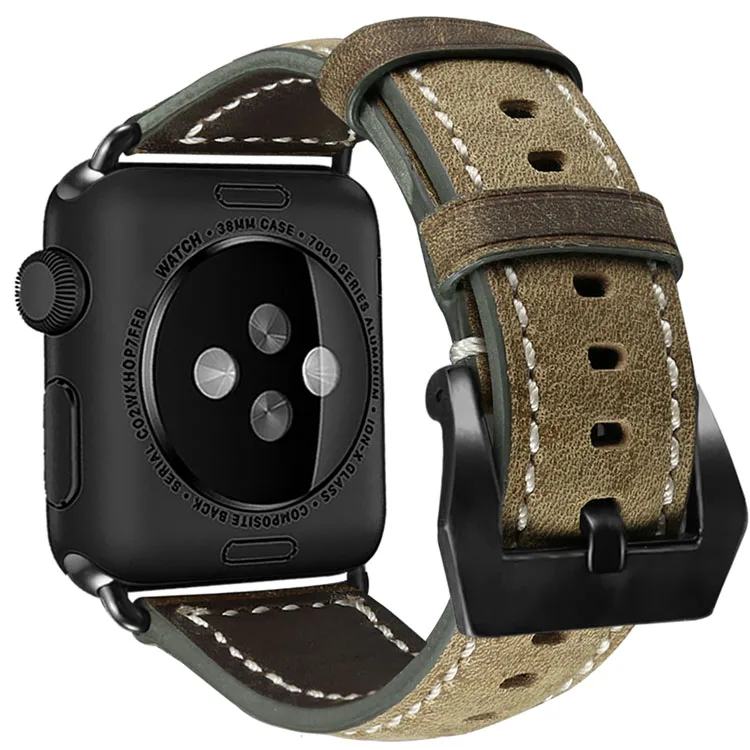 

Coolyep Replacement Wristband Retro Style Genuine Leather Loop Watch Band for Apple Watch 6 SE, Optional