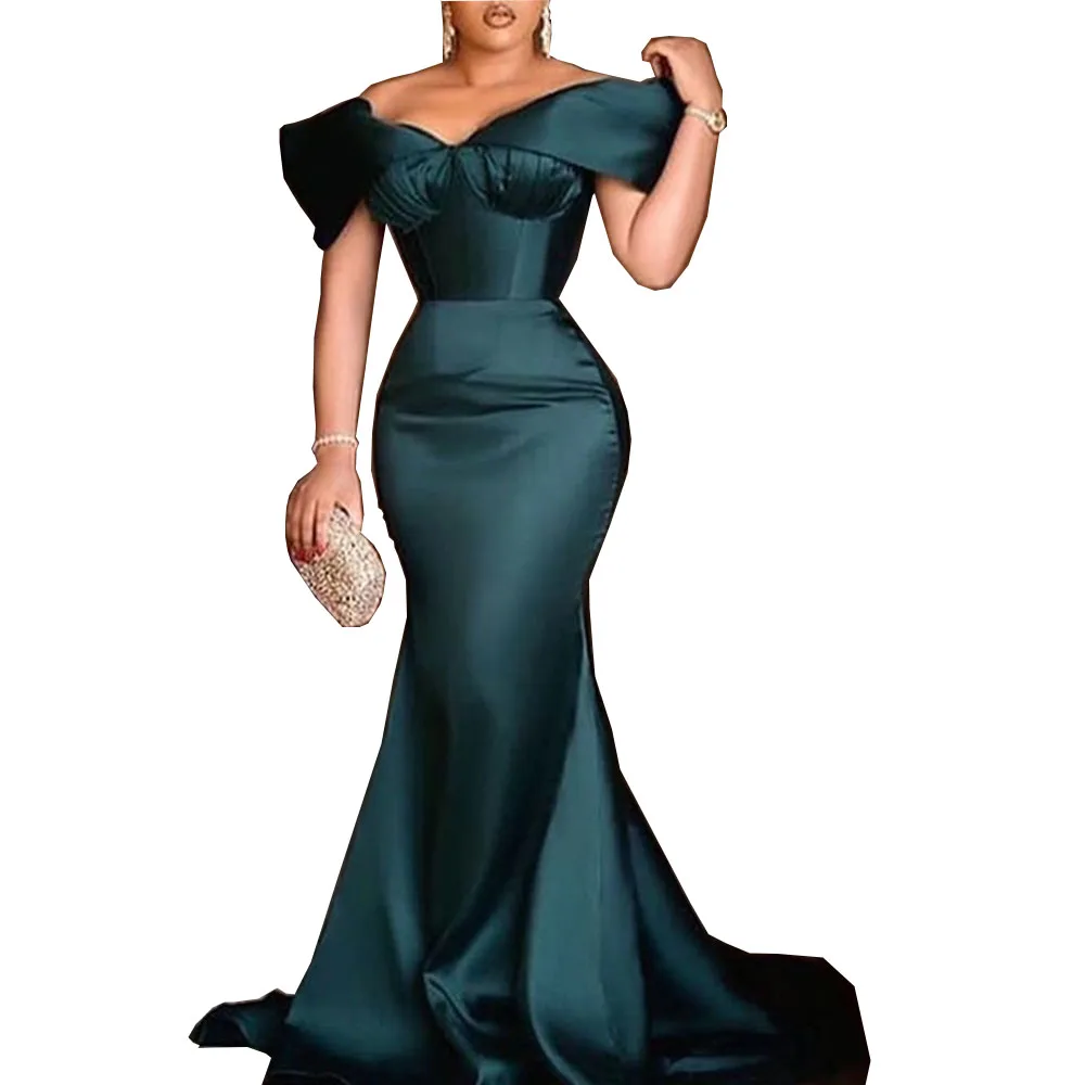 

Light Luxury Elegant Off-shoulder High-end Evening Dress Mermaid Tail Sexy Long Skirt Plus Size Women Maxi Dress