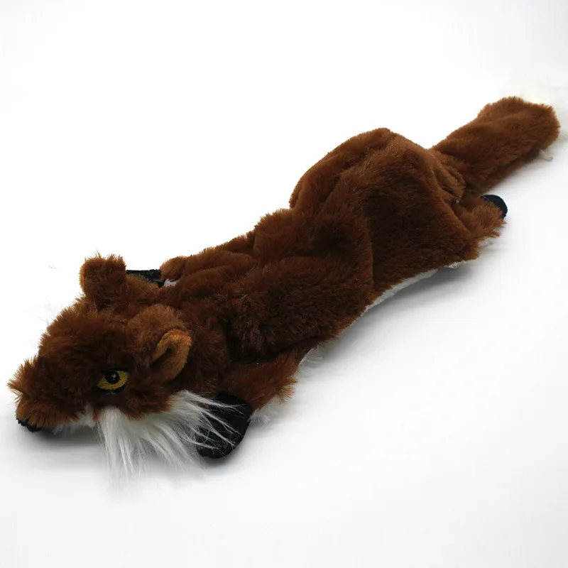 

Wholesale Simulation Fox Squirrel Wolf Leather Pet Sounding Plush Toys Bite-resistant Molar Dog Toy