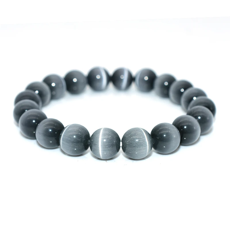 

Trade Insurance 6/8/10mm High Grade Natural Dark Gray Cat Eye Bracelet
