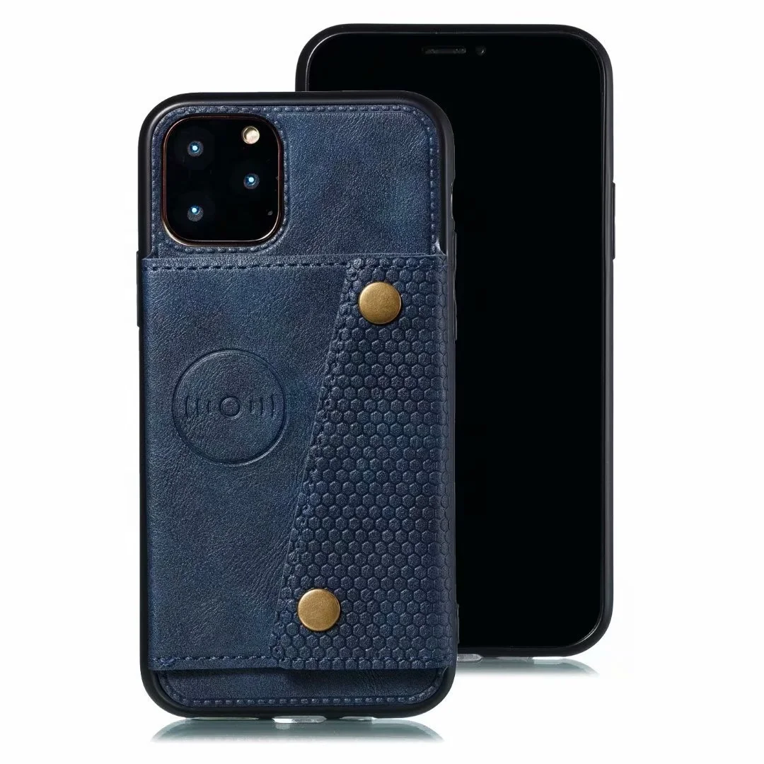 

Full Body Card Holder Wallet Cases with Kick Stand Metal Magnetic Car Mount Wallet Phone Case for iPhone 11 Samsung Huawei OPPO, Black,red,brown,gray,blue